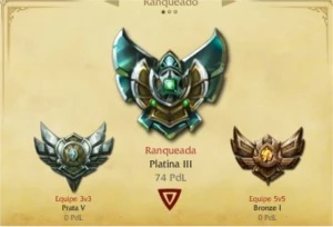 CONTA LEAGUE OF LEGENDS PLATINA LOL