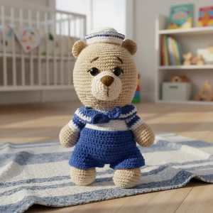 Urso Marinheiro Grande Amigurumi - Artesanato e Personalizados