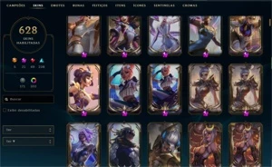 CONTA MESTRE 165PDL / 628 SKINS / ÍCONE E SKIN CHALLENGER - League of Legends LOL