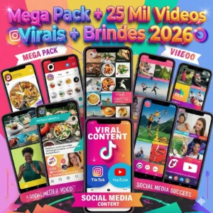Mega Pack + 25 Mil Videos Virais + Brindes 2026