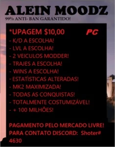 UP DE CONTAS GTA V ($10 PC) - Outros