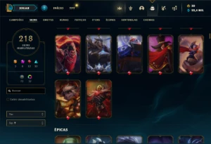 Conta Unranked com TODOS os champs e 218 Skins ( MAIN MID ) - League of Legends LOL