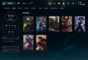 Conta Unranked com TODOS os champs e 218 Skins ( MAIN MID ) - League of Legends LOL
