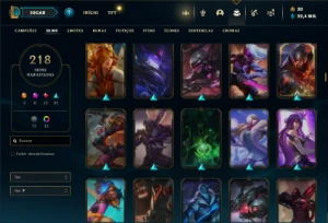 Conta Unranked com TODOS os champs e 218 Skins ( MAIN MID ) - League of Legends LOL