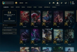 Conta bronze 4 com 40 Champs e 8 Skins - League of Legends LOL