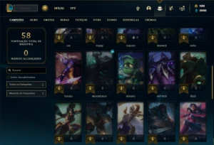 Conta bronze 4 com 40 Champs e 8 Skins - League of Legends LOL