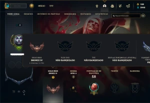 Conta bronze 4 com 40 Champs e 8 Skins - League of Legends LOL