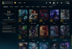 Conta bronze 4 com 40 Champs e 8 Skins - League of Legends LOL