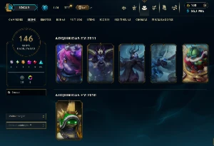 Conta De Lol Com Skins Raras ( Rammus Rei, Corki Ovni Etc) - League of Legends