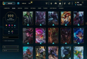 Ouro 4 com 135 Champs e 222 Skins  ( MAIN JG / TOP ) - League of Legends LOL