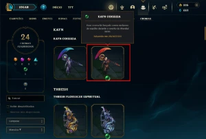 Conta Main Kayn Com Croma Odisseia (Raro) - League of Legends LOL