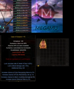 Megamu= Item-DL-Cape-of-Emperor+15+Luck+option