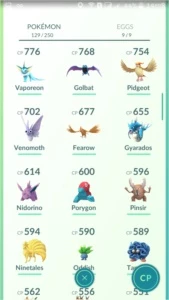 Conta Pokémon GO lv 20 com Pokémons raros