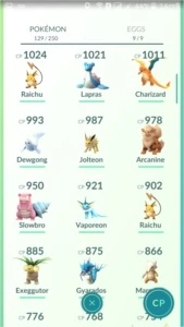 Conta Pokémon GO lv 20 com Pokémons raros