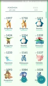 Conta Pokémon GO lv 20 com Pokémons raros