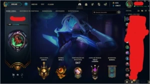 League of Legendes; conta ouro 3; level 407 com 151 skins - League of Legends LOL