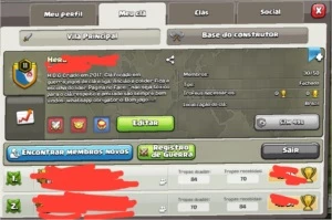 Clash of Clans  clã lv 11 ótima tag