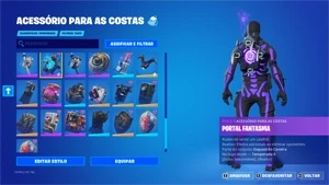 Conta com Skull Roxo / Cavaleiro Negro - Fortnite