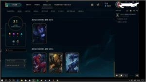 Conta de lol  31 skins, todos os champs. lvl 91/gold1(soloq) - League of Legends