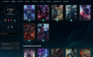 Bronze 4 com TODOS os champs e 120 Skins - League of Legends LOL