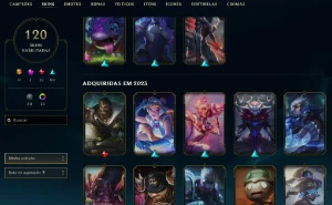 Bronze 4 com TODOS os champs e 120 Skins - League of Legends LOL