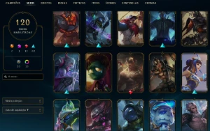 Bronze 4 com TODOS os champs e 120 Skins - League of Legends LOL