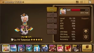 Reroll Summoners War lvl10 com Totemist Light - Ella