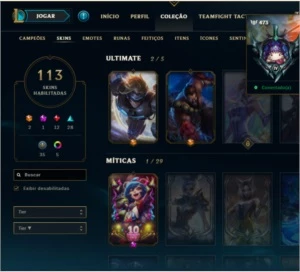 CONTA LEAGUE OF LEGENDS LOL