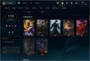 DADOS DE CRIAÇÃO COM 110 SKINS E YASUO EDIÇÃO PRESTIGIO - League of Legends LOL