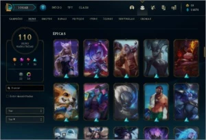 DADOS DE CRIAÇÃO COM 110 SKINS E YASUO EDIÇÃO PRESTIGIO - League of Legends LOL