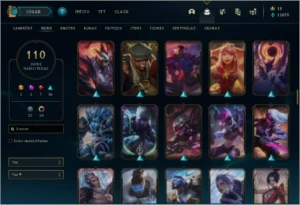 DADOS DE CRIAÇÃO COM 110 SKINS E YASUO EDIÇÃO PRESTIGIO - League of Legends LOL