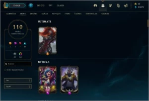 DADOS DE CRIAÇÃO COM 110 SKINS E YASUO EDIÇÃO PRESTIGIO - League of Legends LOL