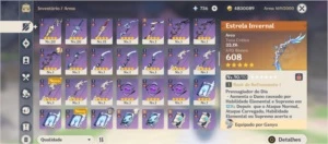 Genshin Impact/AR59/26 CHARS 5*/12 ARMAS 5*/TODOS CHARS 4*