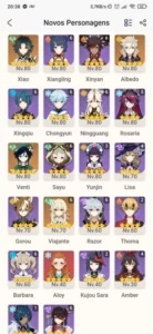 Genshin Impact/AR59/26 CHARS 5*/12 ARMAS 5*/TODOS CHARS 4*