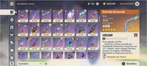 Genshin Impact/AR59/26 CHARS 5*/12 ARMAS 5*/TODOS CHARS 4*