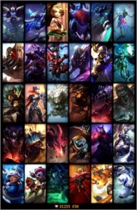 conta com muitas skins - League of Legends LOL