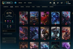 Conta bronze  1 com TODOS os champ e 679 Skins + 4 Prestigio - League of Legends LOL
