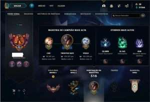 Conta bronze  1 com TODOS os champ e 679 Skins + 4 Prestigio - League of Legends LOL