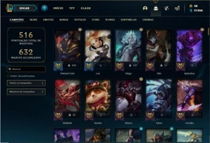 Conta bronze  1 com TODOS os champ e 679 Skins + 4 Prestigio - League of Legends LOL