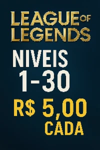 Upo sua conta do 1 ao 30 cada level 5 reais - League of Legends LOL
