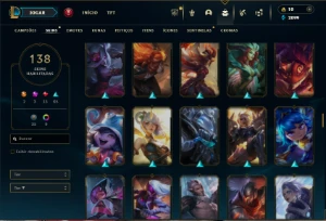 Platina 4 com 150 Champs e 138 Skins ( MID / TOP / ADC ) - League of Legends LOL