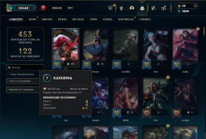 Platina 4 com 150 Champs e 138 Skins ( MID / TOP / ADC ) - League of Legends LOL