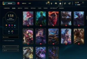 Platina 4 com 150 Champs e 138 Skins ( MID / TOP / ADC ) - League of Legends LOL
