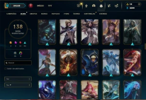 Platina 4 com 150 Champs e 138 Skins ( MID / TOP / ADC ) - League of Legends LOL