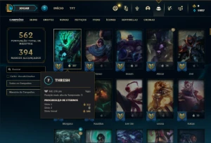 Conta diamante 2 com TODOS os champs e 366 Skins +1 rara - League of Legends LOL
