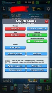 Conta clash Royale nv9 com lendária, arena 8 + cv8 recém COC