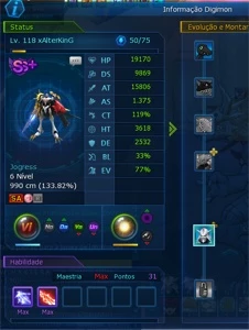 CONTA NO LADMO LUCEMON TOP - Digimon Masters Online