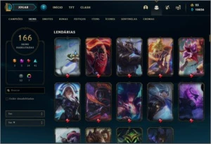 Mestre 166 skins - League of Legends LOL