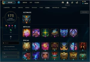 Mestre 166 skins - League of Legends LOL