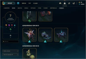 Mestre 166 skins - League of Legends LOL